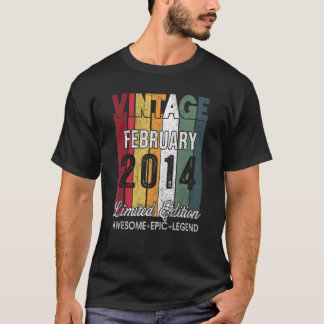 Vintager Februar 2014 8. Geburtstag T-Shirt