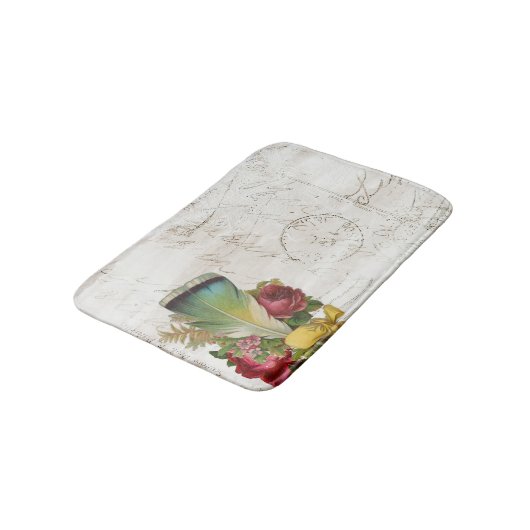 Vintager Federbouquet Badematte (Schrägansicht)