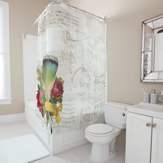 Vintager Federbouquet Duschvorhang (Beispiel)