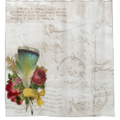 Vintager Federbouquet Duschvorhang (Vorderseite)