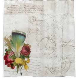 Vintager Federbouquet Duschvorhang