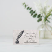 Vintager Federpen für mobile Notdienste Visitenkarte (Stehend Vorderseite)