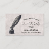 Vintager Federpen für mobile Notdienste Visitenkarte (Vorderseite)