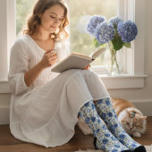 Vintager Federstil Blumenmuster Socken