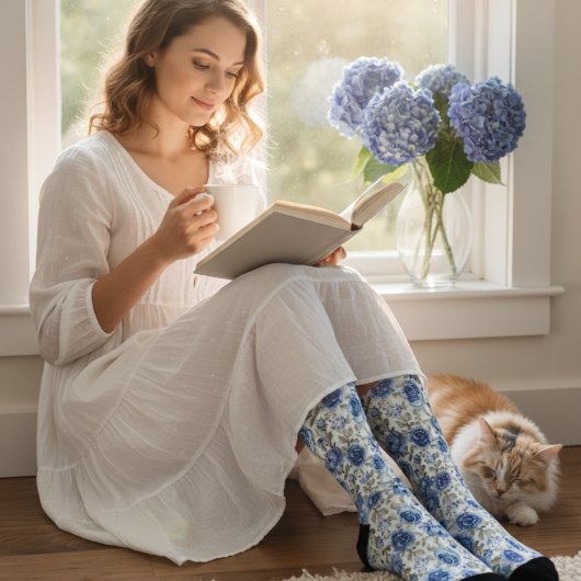 Vintager Federstil Blumenmuster Socken