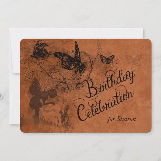 Vintager feenhafter Garten-kundenspezifischer Einladung (Vorderseite)