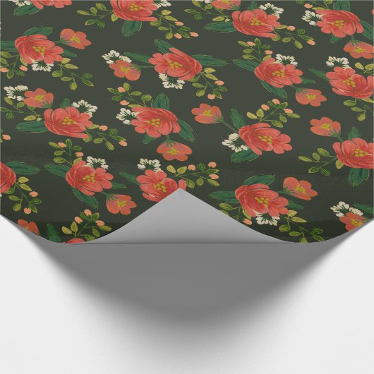 Vintager Feiertag mit Blumen Geschenkpapier (Ecke)