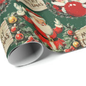 Vintager Feiertagsjammer in Grün Geschenkpapier (Rolleneckpunkt)