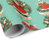 Vintager Feiertagskuchen in Aquamarin Geschenkpapier (Rolleneckpunkt)