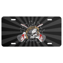 Vintager Felsen-Schädel und elektrische Gitarren