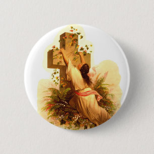 Vintager Felsen von Alters-Querillustration 1873 Button
