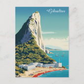 Vintager Felsen von Gibraltar Postkarte (Vorderseite)
