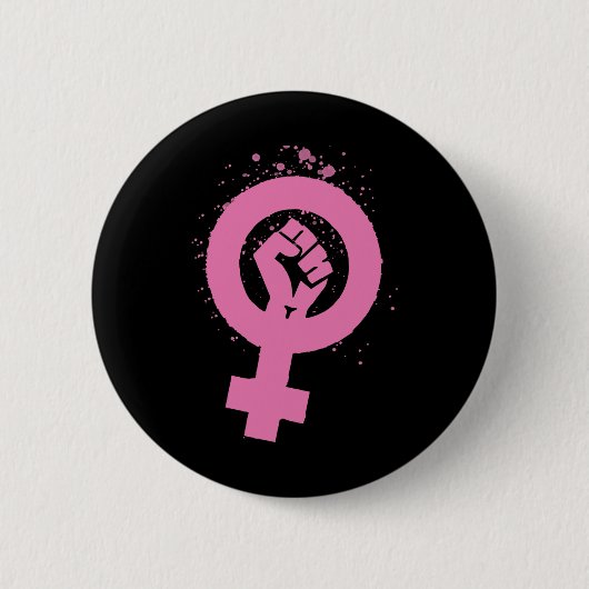 Vintager Feminismus Symboldesign Button (Vorderseite)