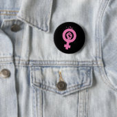 Vintager Feminismus Symboldesign Button (Beispiel)