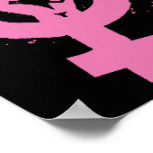 Vintager Feminismus Symboldesign Poster (Ecke)