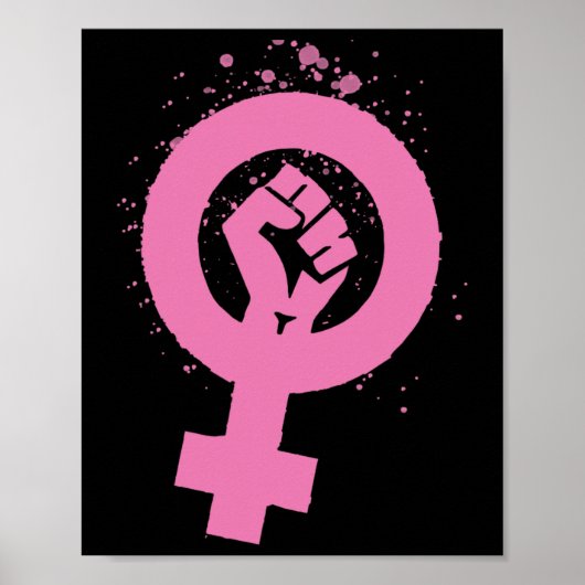 Vintager Feminismus Symboldesign Poster (Vorne)