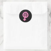 Vintager Feminismus Symboldesign Runder Aufkleber (Tasche)