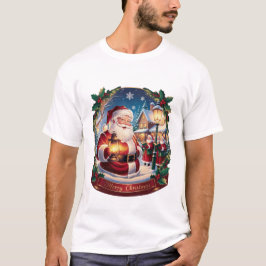 Vintager Ferienhaus - Klassischer Weihnachtsmann & T-Shirt