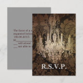 Vintager feuchtiger Kronleuchter Hochzeit RSVP Rea Karte (Vorne/Hinten)