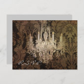 Vintager feuerfester Kronleuchter Einladungspostkarte (Vorne/Hinten)