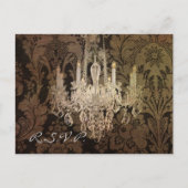 Vintager feuerfester Kronleuchter Einladungspostkarte (Vorderseite)