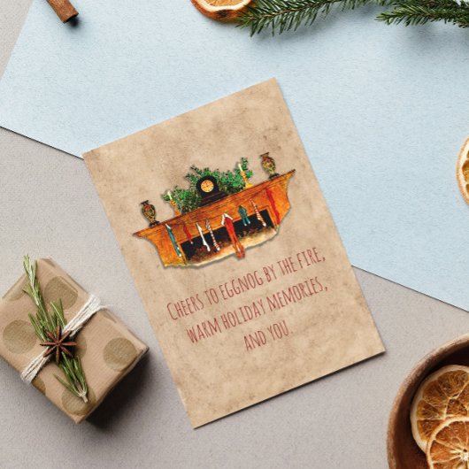 Vintager Feuerplatz Strumpf Holly Cosy Weihnachten