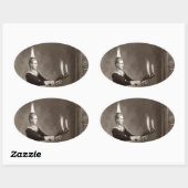 Vintager Feuerschlucker Ovaler Aufkleber (Blatt)