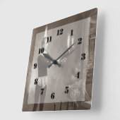 Vintager Feuerschlucker Quadratische Wanduhr (Winkel)