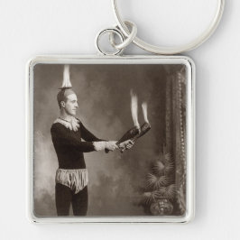 Vintager Feuerschlucker Schlüsselanhänger