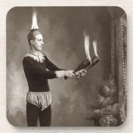 Vintager Feuerschlucker Untersetzer