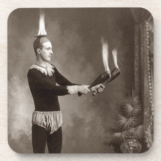 Vintager Feuerschlucker Untersetzer