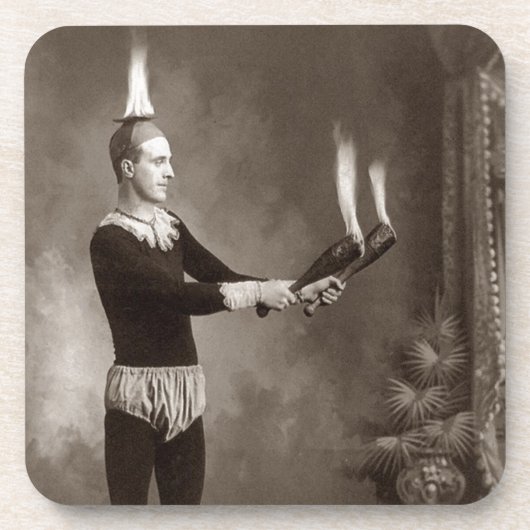Vintager Feuerschlucker Untersetzer (Vorderseite)