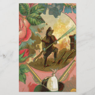 Vintager Feuerwehrabdeckung der 1880er Jahre Briefpapier