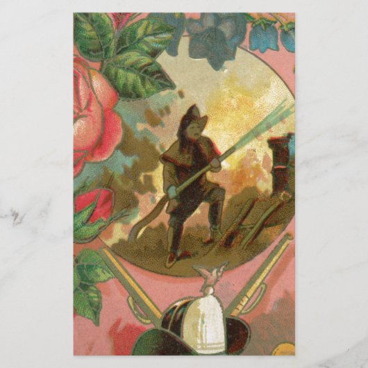 Vintager Feuerwehrabdeckung der 1880er Jahre Briefpapier (Vorderseite)
