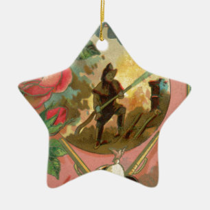 Vintager Feuerwehrabdeckung der 1880er Jahre Keramik Ornament