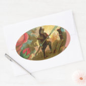 Vintager Feuerwehrabdeckung der 1880er Jahre Ovaler Aufkleber (Umschlag)