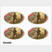 Vintager Feuerwehrabdeckung der 1880er Jahre Ovaler Aufkleber (Blatt)