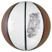 Vintager Feuerwehrleute zeichnend Bleistiftstiftfe Basketball (Vertikal)