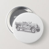 Vintager Feuerwehrleute zeichnend Bleistiftstiftfe Button (Vorne & Hinten)