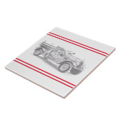 Vintager Feuerwehrleute zeichnend Bleistiftstiftfe Fliese (Seite)