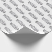 Vintager Feuerwehrleute zeichnend Bleistiftstiftfe Geschenkpapier (Ecke)