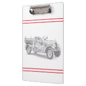 Vintager Feuerwehrleute zeichnend Bleistiftstiftfe Klemmbrett (Links)