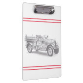 Vintager Feuerwehrleute zeichnend Bleistiftstiftfe Klemmbrett (Rechts)