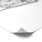 Vintager Feuerwehrleute zeichnend Bleistiftstiftfe Poster (Ecke)