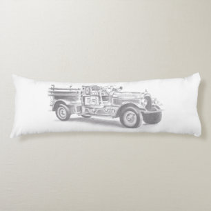 Vintager Feuerwehrleute zeichnend Bleistiftstiftfe Seitenschläferkissen