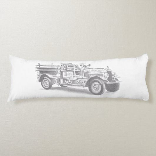 Vintager Feuerwehrleute zeichnend Bleistiftstiftfe Seitenschläferkissen