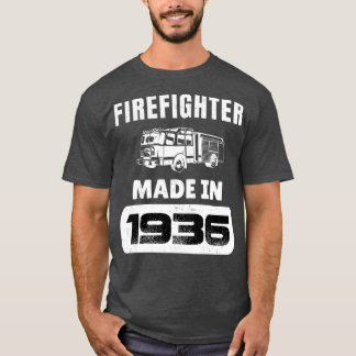 Vintager Feuerwehrmann Geboren 1936 87 Jahre alt T-Shirt
