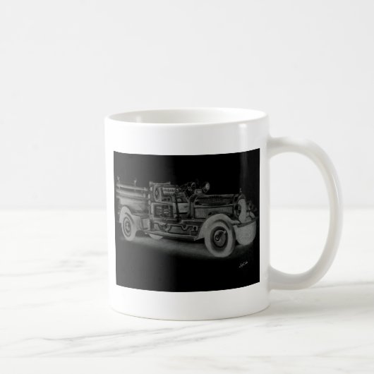Vintager Feuerwehrwagen Kaffeetasse (Rechts)