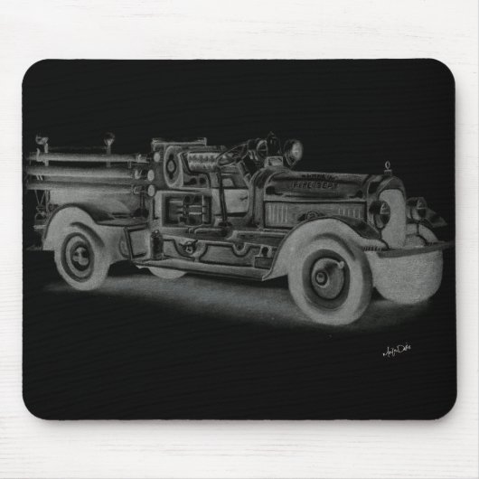 Vintager Feuerwehrwagen Mousepad (Vorne)