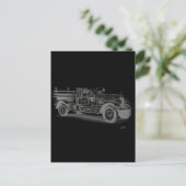 Vintager Feuerwehrwagen Postkarte (Stehend Vorderseite)